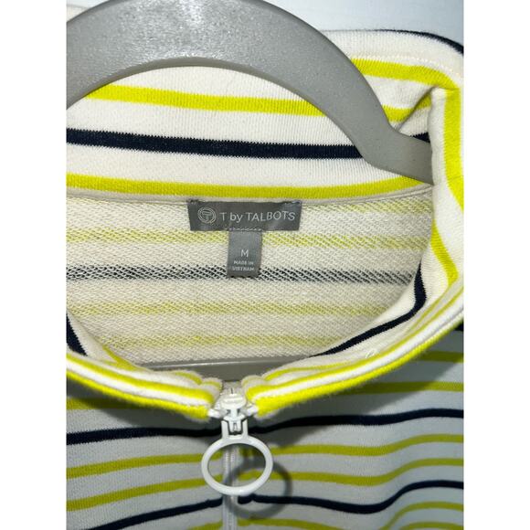 Talbots Stripe Classic French terry half- zip pullover - size M - G19 - Picture 5 of 5
